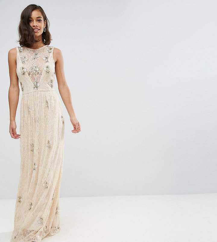 Maya Petite All Over Embellished Lace Maxi Dress