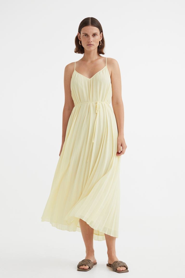 A Pleated Midi Dress: H&M Pleated Chiffon Dress
