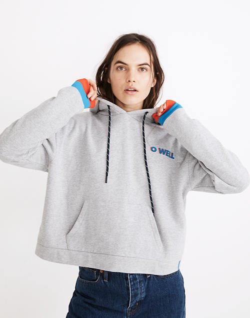 Madewell x Kule O Well Graphic Cropped Hoodie Sweatshirt