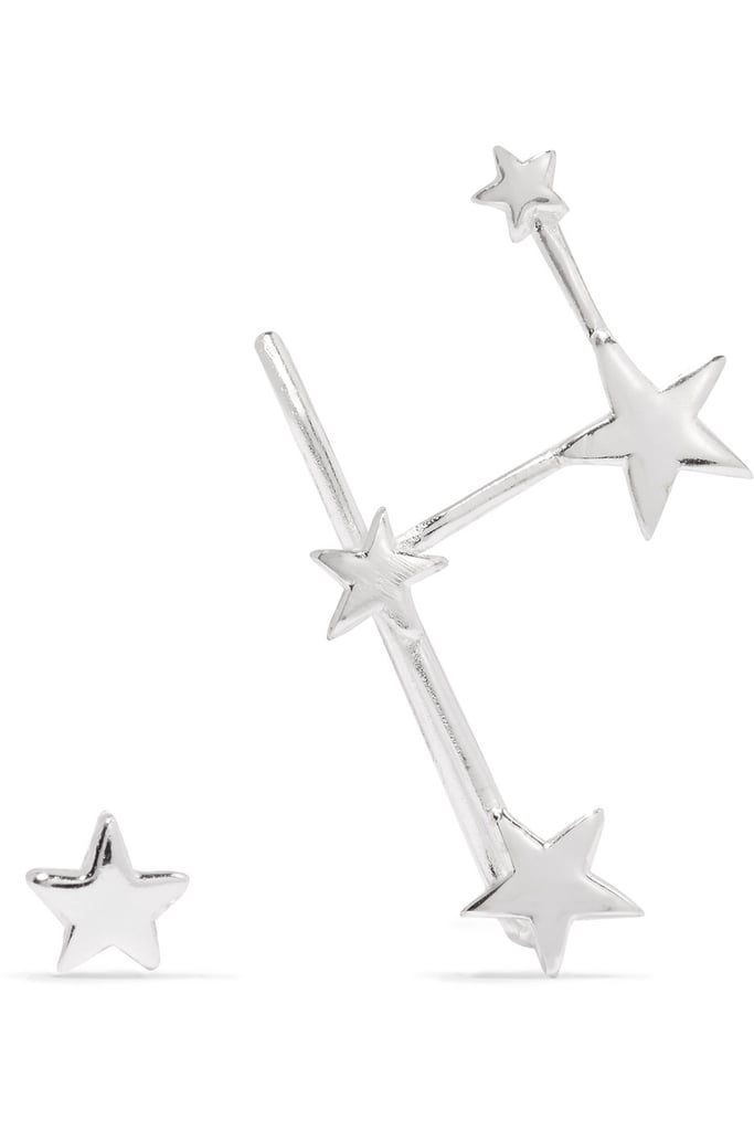Stone and Strand Silver Star Earrings