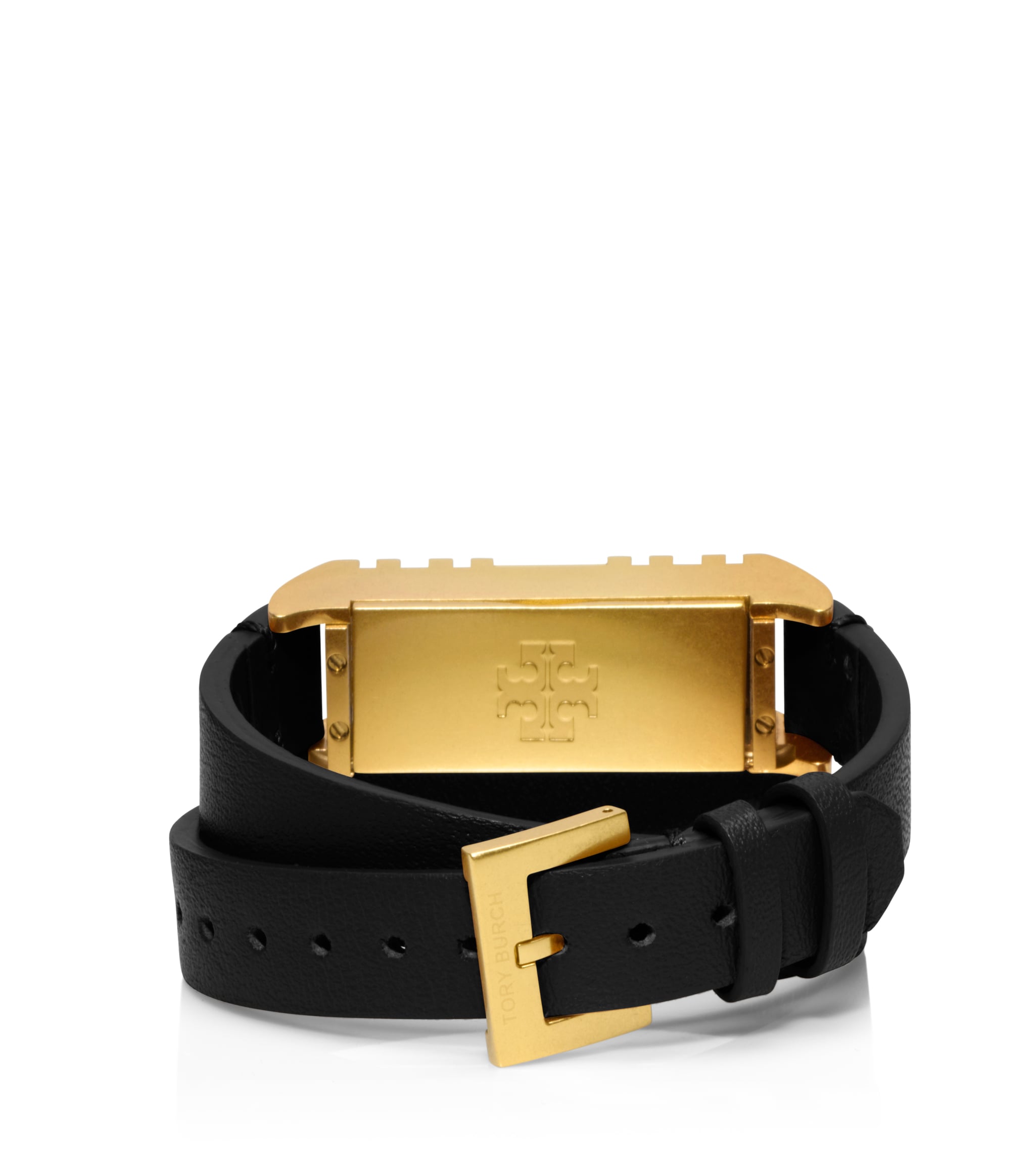 Tory Burch For Fitbit Fret Double-Wrap Bracelet in Black/Shiny Brass | Tory  Burch and Fitbit Just Released Their Chicest Collaboration Yet | POPSUGAR  Fitness Photo 3
