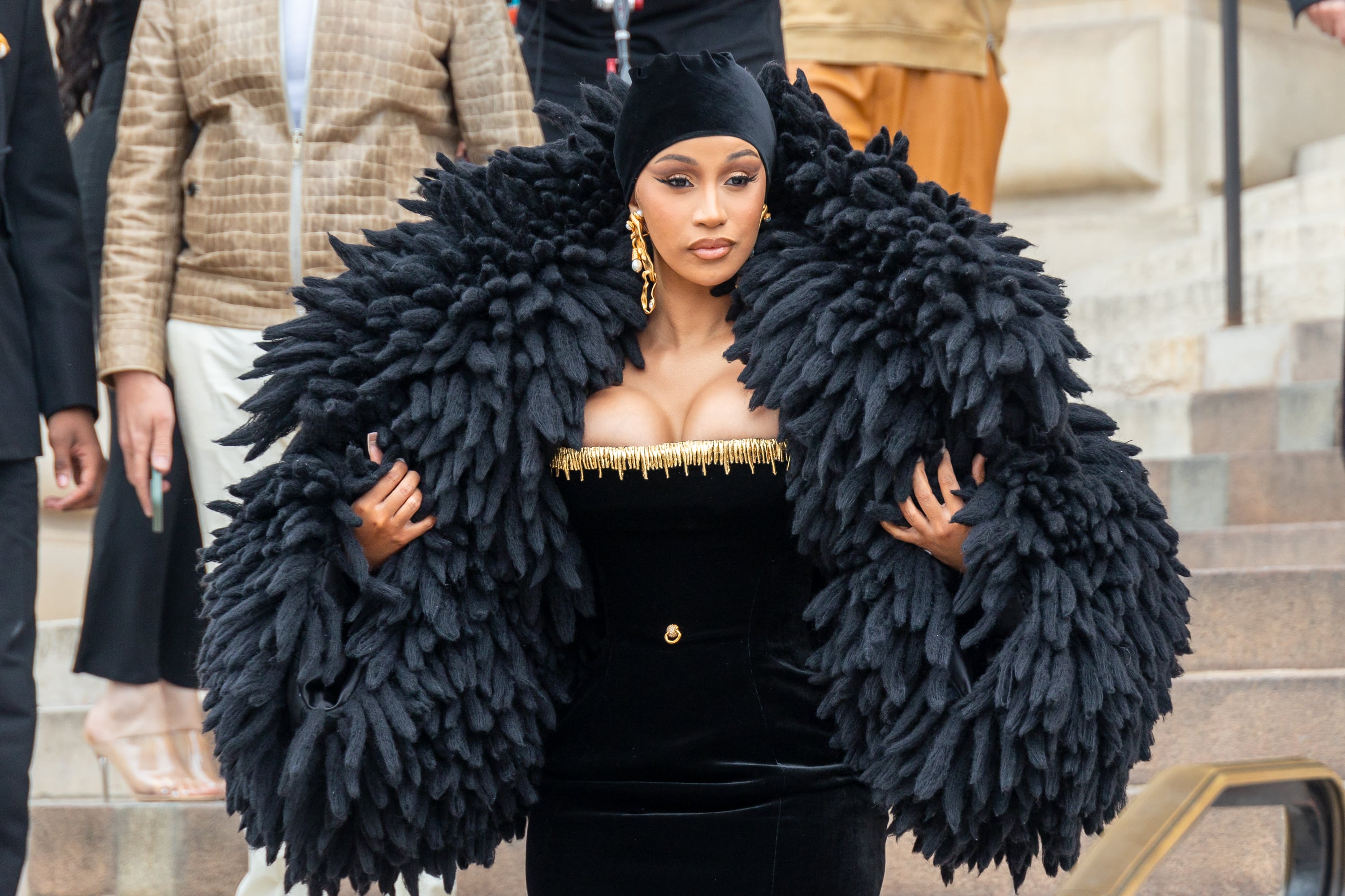 Cardi B attends the runway during the Chanel Womenswear Spring/summer 2020  show as part of Paris Fashion Week in Paris, on October 1, 2019. Photo by  Julie Sebadelha/ABACAPRESS.COM Stock Photo - Alamy