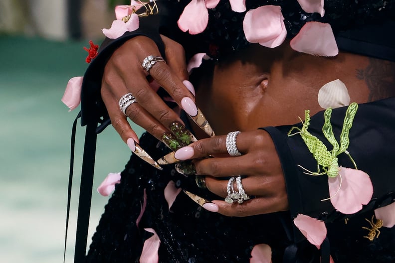Cynthia Erivo's Earthy, Gold Foil Nails at the Met Gala 2024