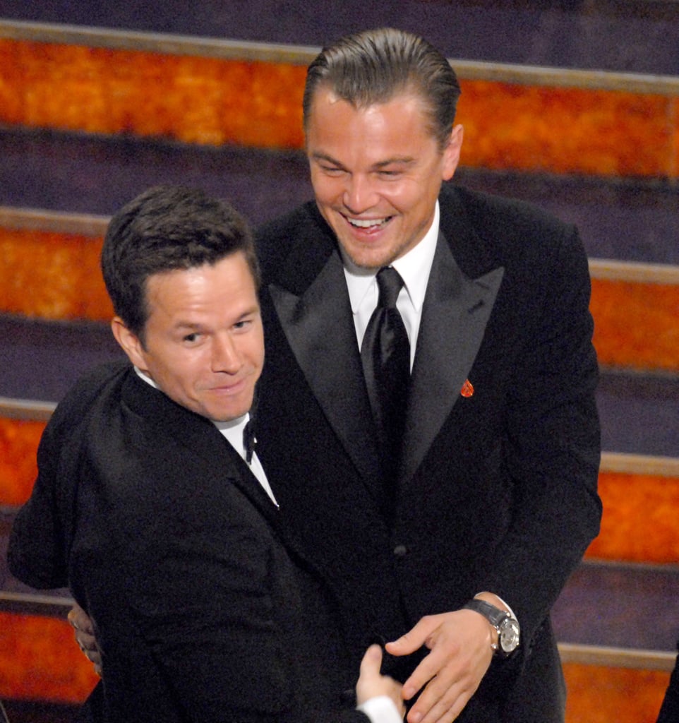 Leonardo DiCaprio and Mark Wahlberg got silly in the audience.