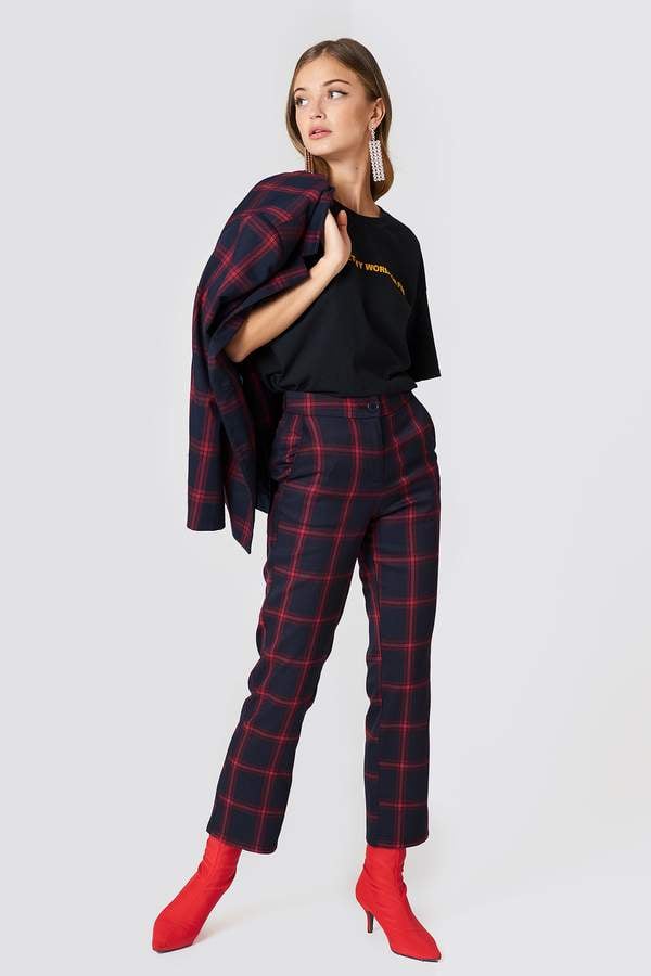 NA-KD Straight Checkered Suit