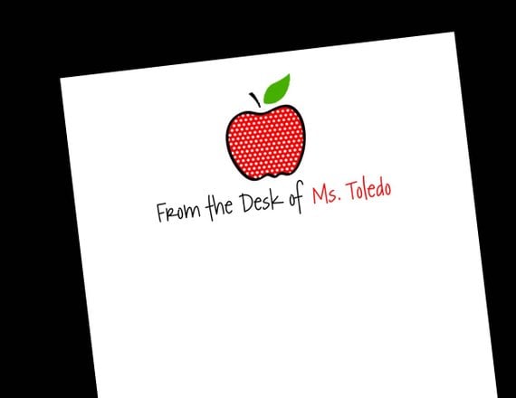Personalized Red Polka Dot Apple Notepad