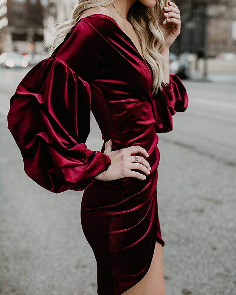 Imily Bela Velvet Puff Sleeve Dress