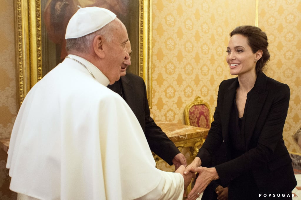 Angelina Jolie Meets Pope Francis