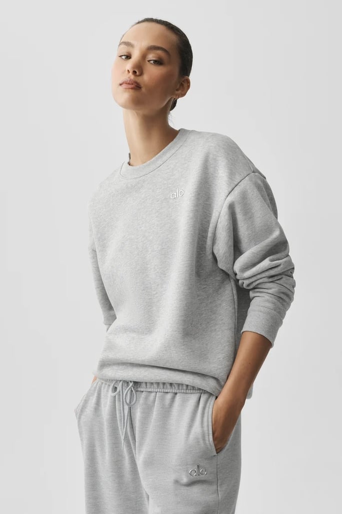 Alo Yoga Accolade Crew Neck Pullover ($138)
Alo Yoga's Accolade Crew Neck Pullover is one of the brand's bestselling items. From its perfectly oversize fit to its soft and cozy cotton-blend feel, this sweatshirt will be your new go-to for lounging around in style. You can layer it on top to keep warm, especially with its insulating fleece interior. It's perfect for post-workouts, traveling, working from home, and so much more.