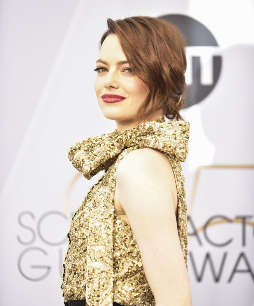 LOS ANGELES, CALIFORNIA - JANUARY 27: Emma Stone arrives at the 25th Annual Screen Actors Guild Awards at the The Shrine Auditorium on January 27, 2019 in Los Angeles, California. (Photo by Rodin Eckenroth/Getty Images)