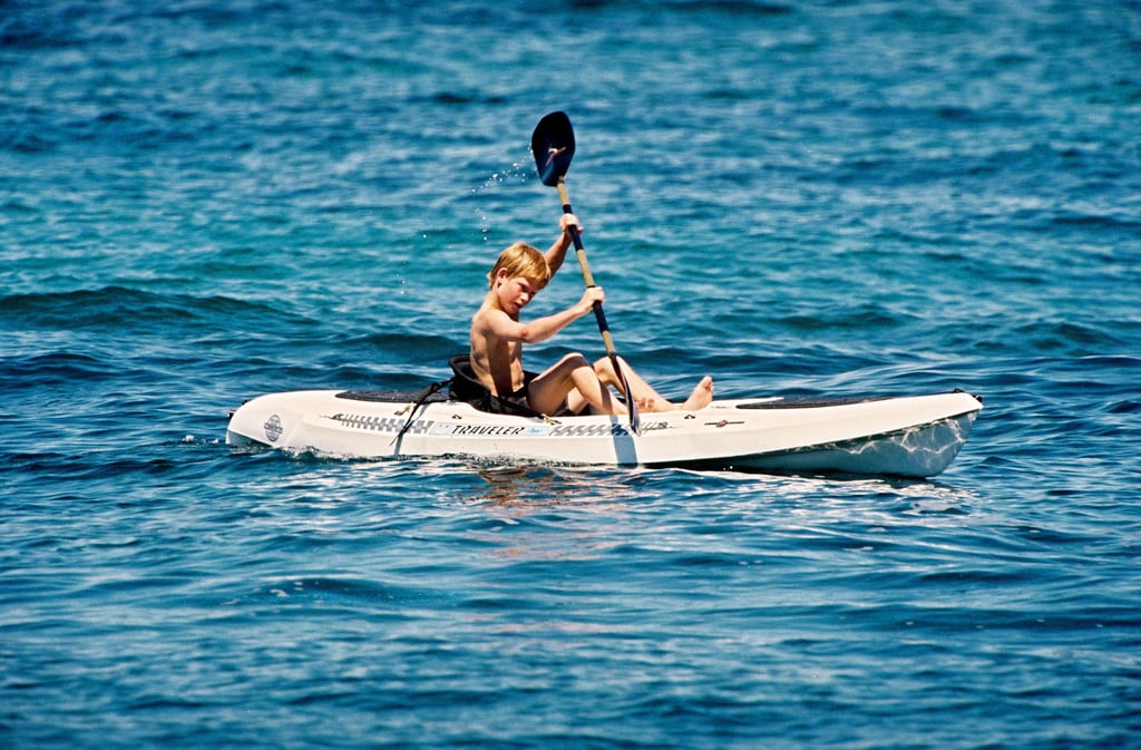 Prince Harry took a solo canoe ride off the coast of St. Tropez during a July 1997 vacation.