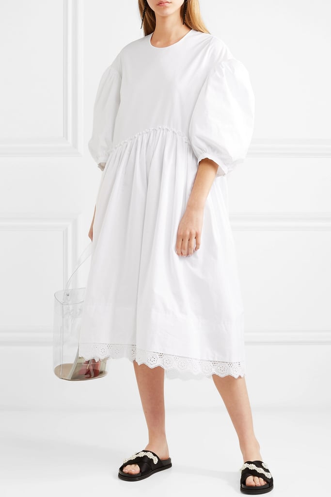Simone Rocha Oversized Broderie Anglaise-Trimmed Cotton Dress | Zoë ...
