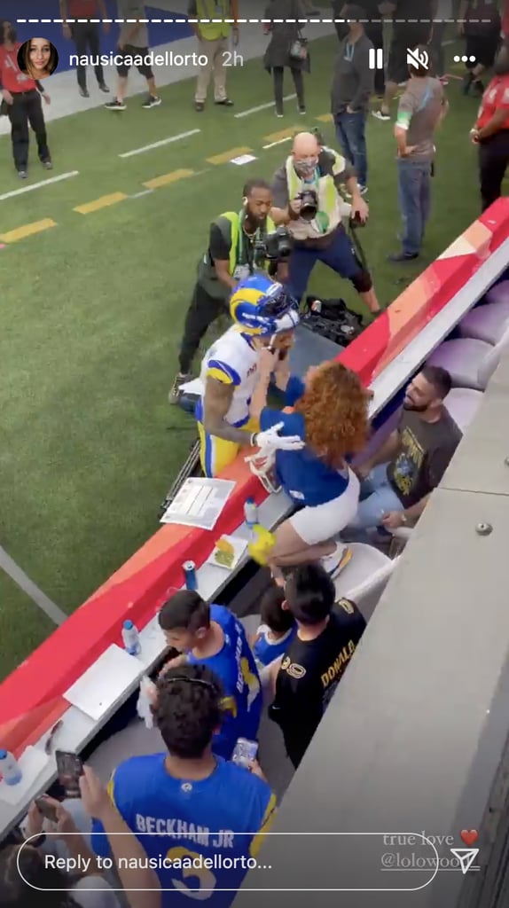 Lauren Wood Kisses Odell Beckham Jr. Before Super Bowl
