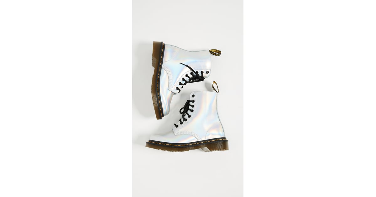 Dr martens shop silver laser