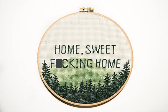 "Home, Sweet F*cking Home" Stitch Pattern Download