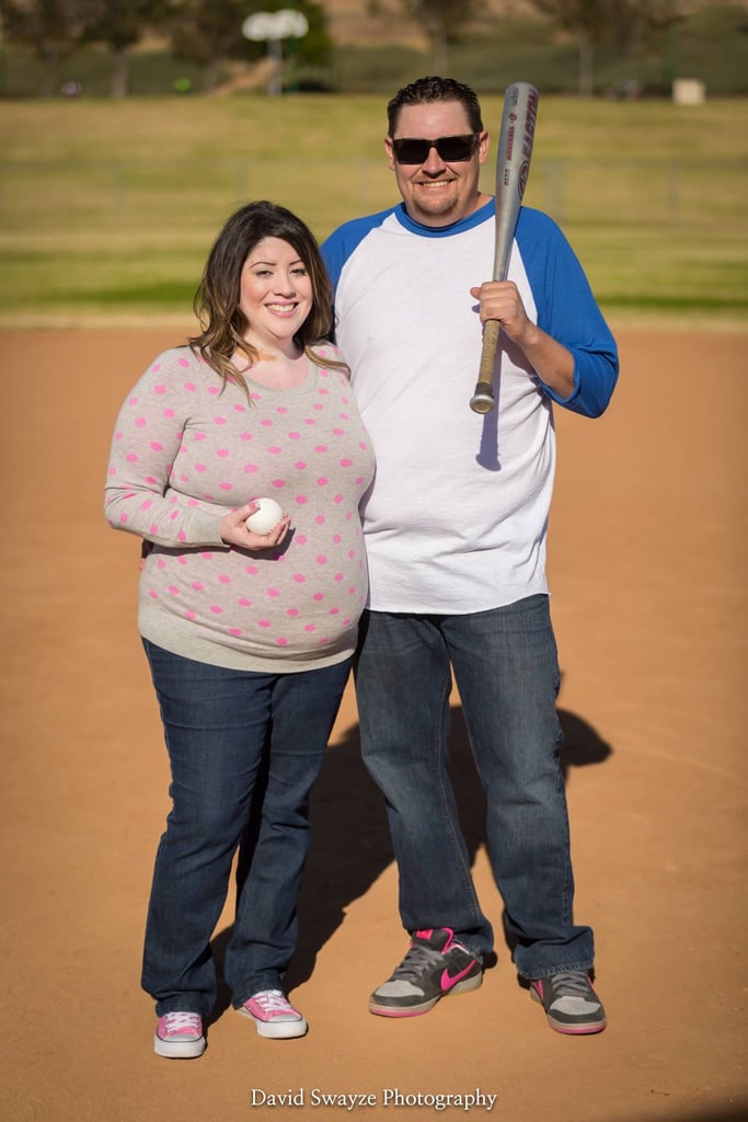 Baseball Gender-Reveal Baby Announcement