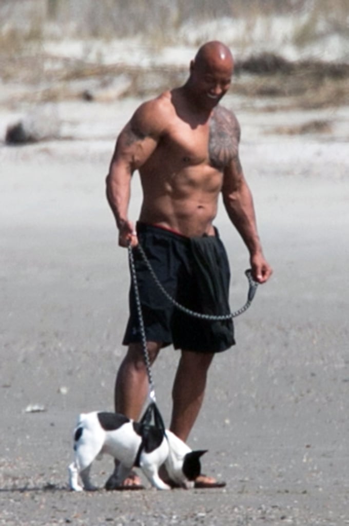 Dwayne Johnson Shirtless With Lauren Hashian Pictures 2016