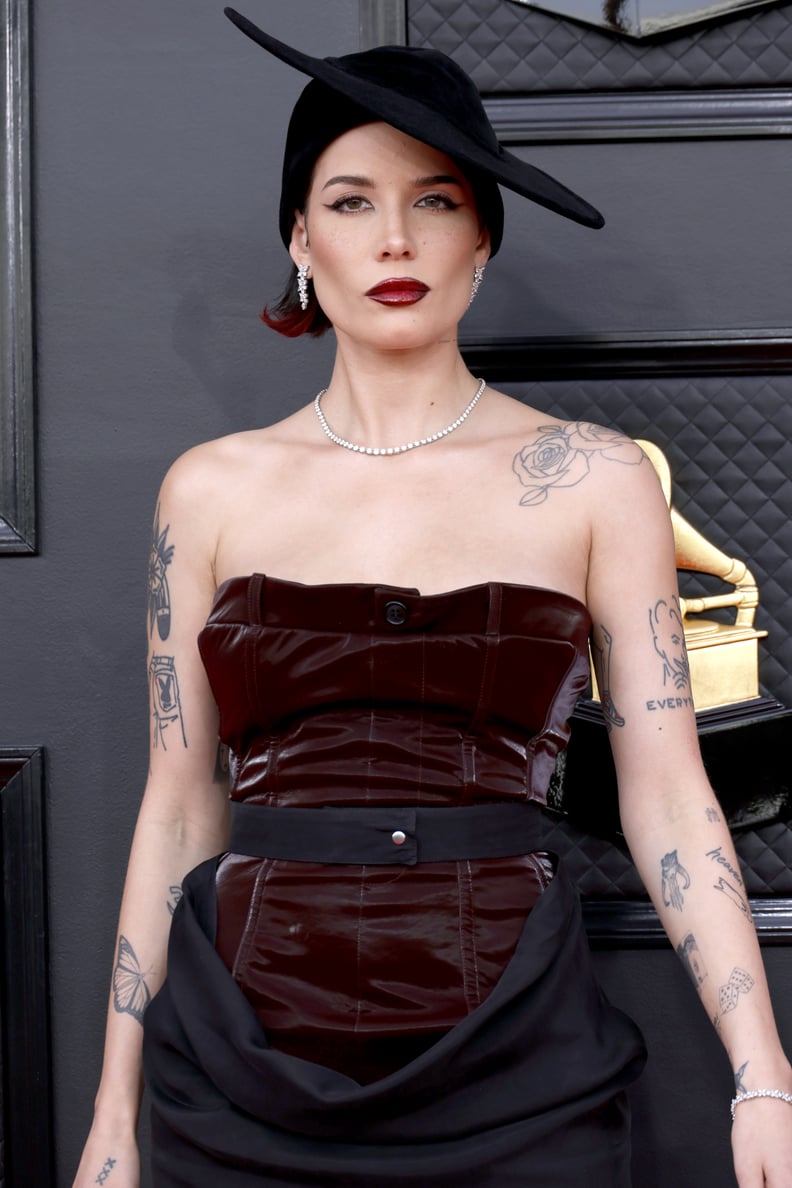 LAS VEGAS, NEVADA - APRIL 03: Halsey attends the 64th Annual GRAMMY Awards at MGM Grand Garden Arena on April 03, 2022 in Las Vegas, Nevada. (Photo by Frazer Harrison/Getty Images for The Recording Academy)