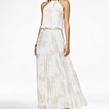 MSK Metallic-Print Pleated Blouson Gown | Can You Wear White to a ...