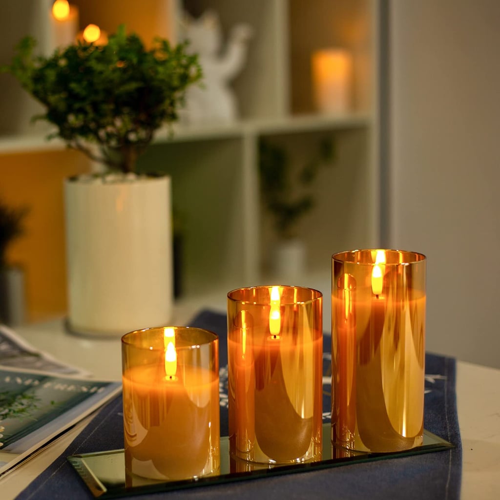 Bemoment Golden Glass Flameless Battery-Operated Candles