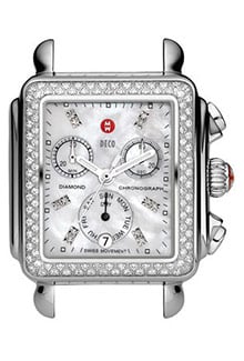 Michele 'Deco Diamond' Diamond Dial Watch