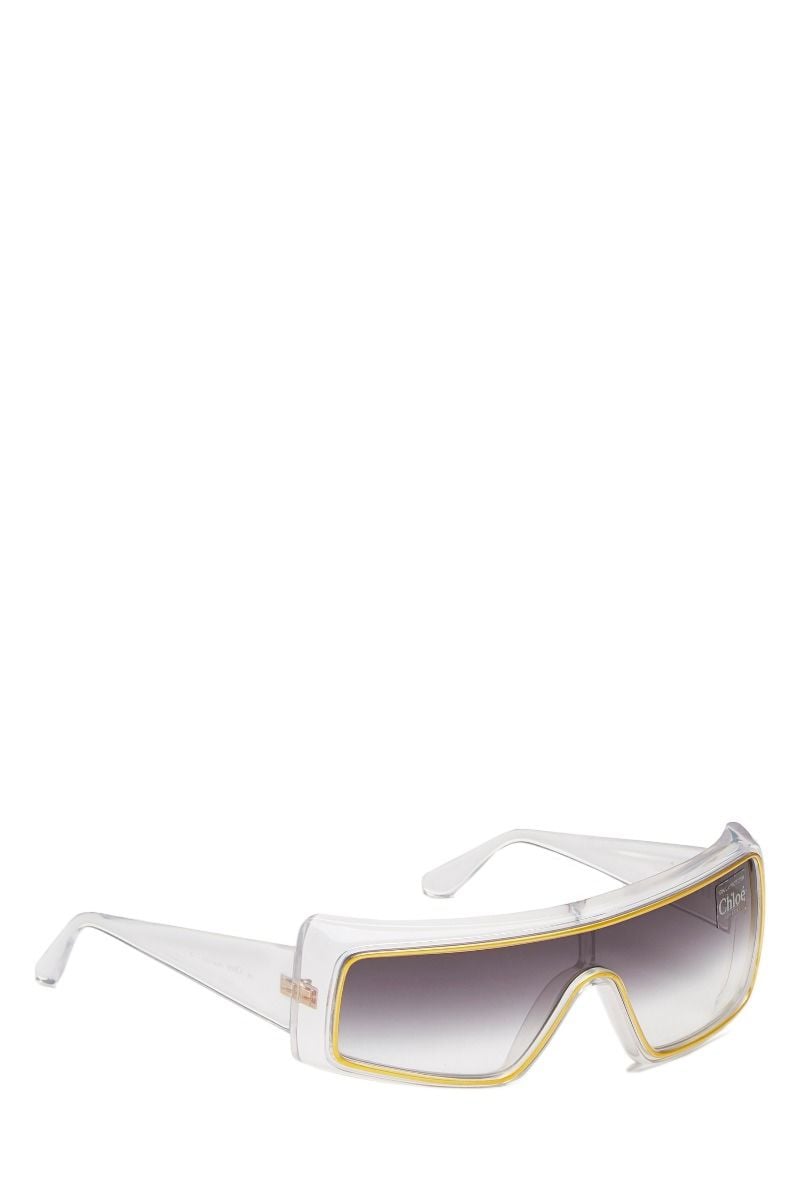 Chlo Clear Gold Acrylic Asymmetrical Sunglasses 48 Stylish