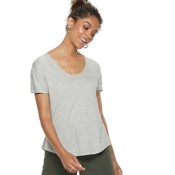 Essential Scoop Tee in Pristine Weekender Stripe
