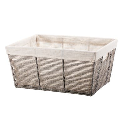 Threshold Twisted Paper Rope Large Tapered Gray Baskets