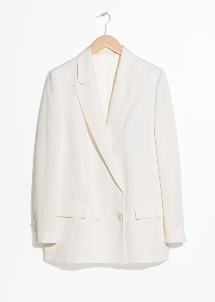 & Other Stories Double Breasted Linen Blend Blazer