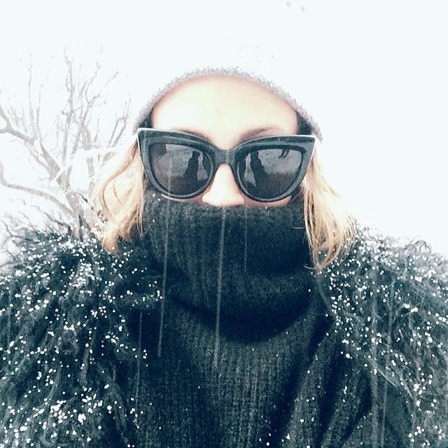 Nicole Richie tried to stay warm while running around NYC during Fashion Week.
Source: Instagram user nicolerichie