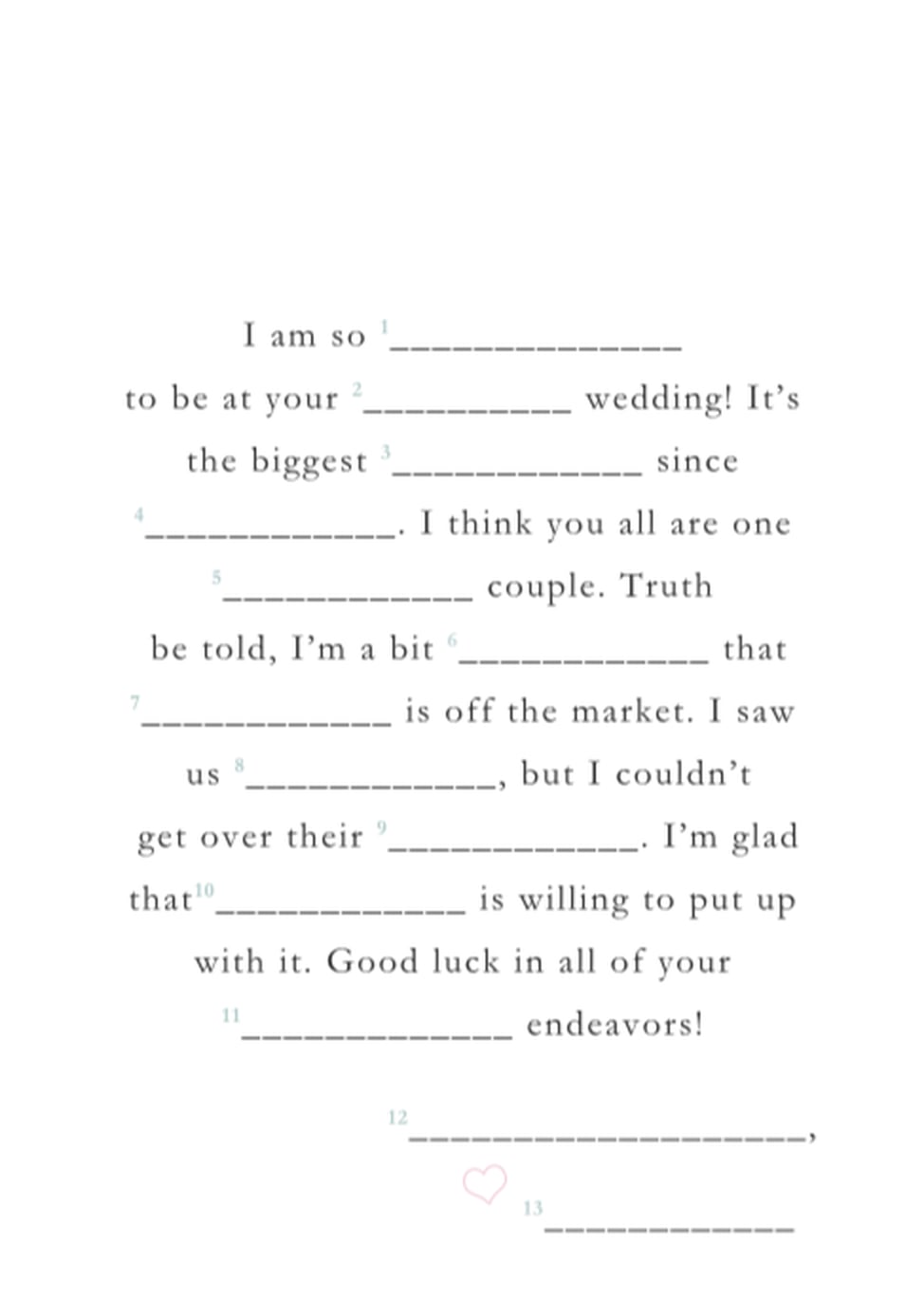 Free Printable Wedding Mad Libs | PS Smart Living