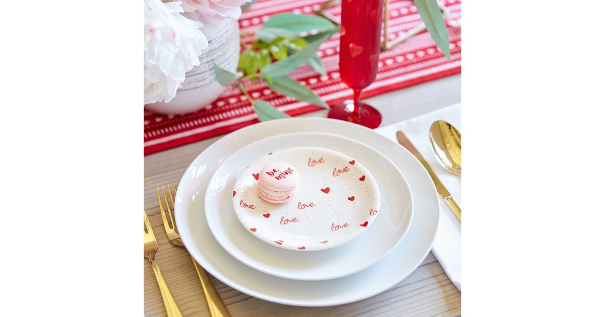 Red Heart Appetizer Plate Set The Best Affordable Valentine's Day