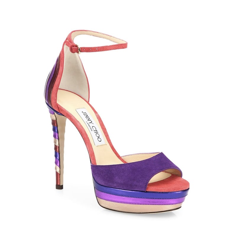 Jimmy Choo Max 120 Multicolor Ankle-Strap Platform Sandals