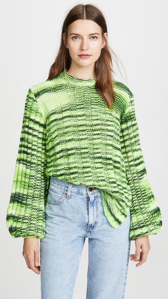 GANNI Neon Melange Knit Sweater