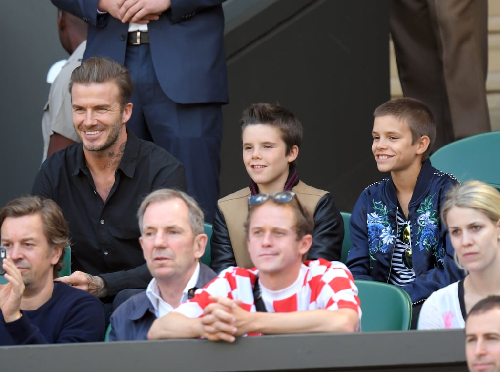 David Beckham With Sons at Wimbledon 2016