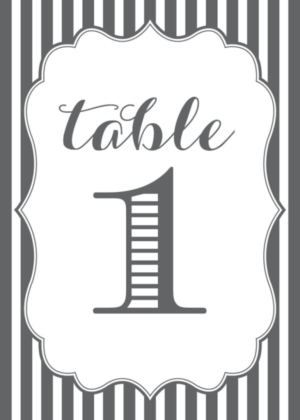 Striped Table Numbers