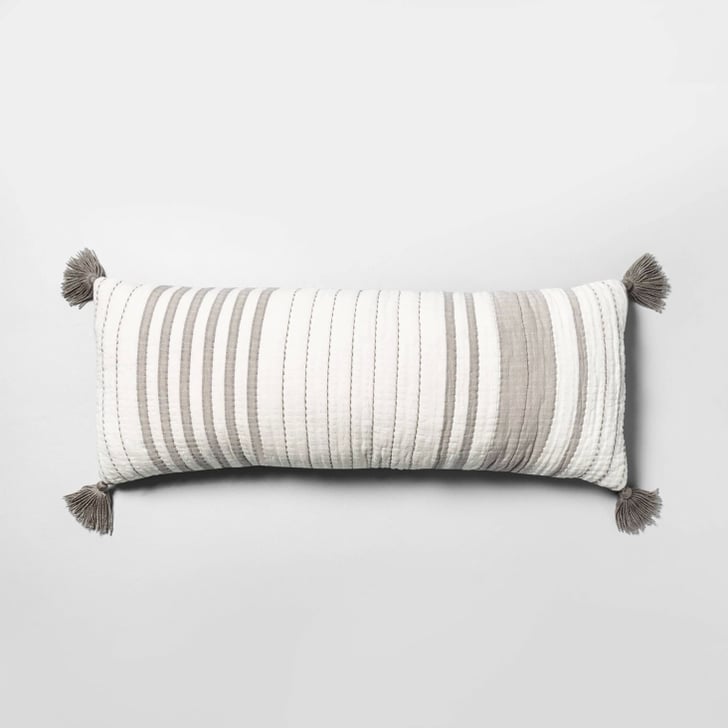 Lumbar Pillow Oversized in Stripe Gray and Sour Cream Target’s New