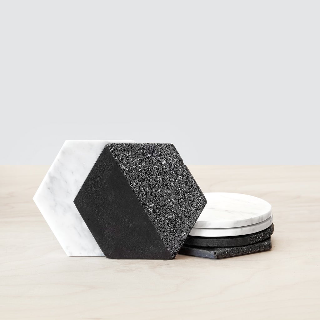 The Citizenry Marble & Volcanic Rock Coaster Set