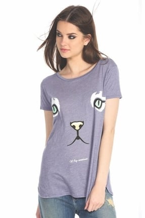 Wildfox Couture Cat Nap Connoisseur Travelers Crewneck in Smoky Grape ($57)