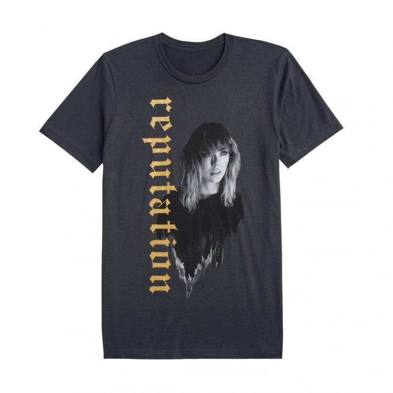 Dark Grey Tour Tee With Reputation in Gold