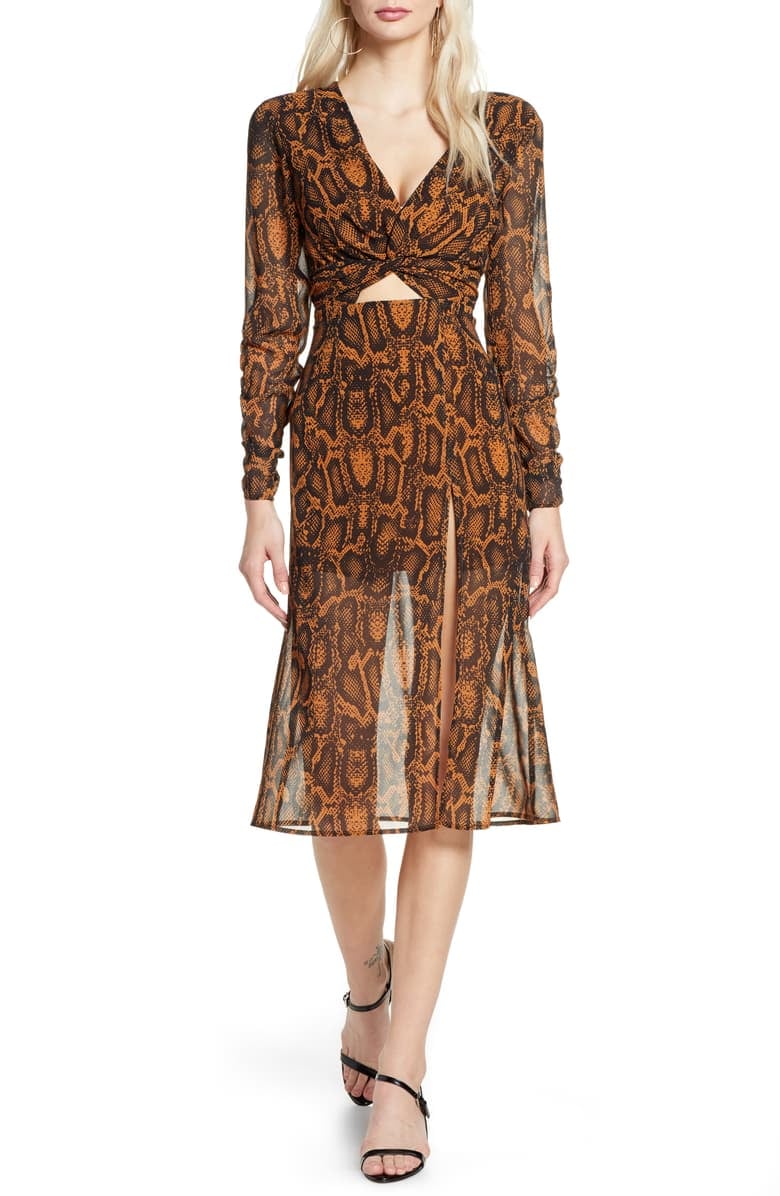 Finders Keepers Lana Snakeskin Print Dress