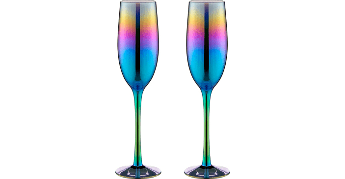 Iridescent Champagne Flute Glasses