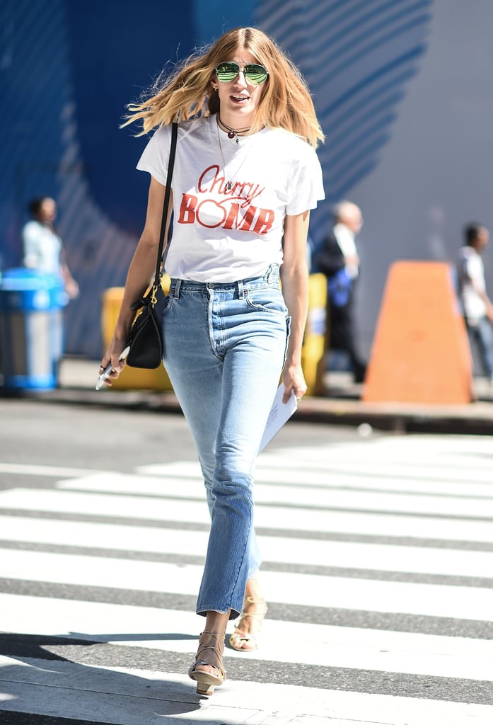 Do we even need to say it? A white tee and jeans is probably the easiest combo ever, if your dress code is supercasual.