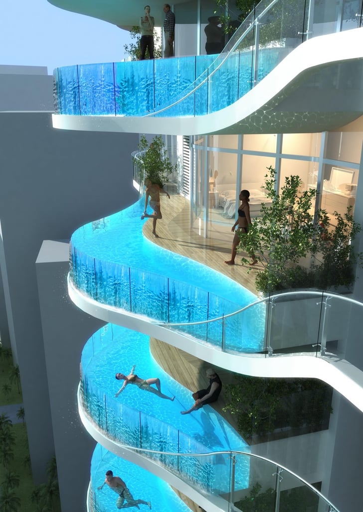 crescent shaped pool