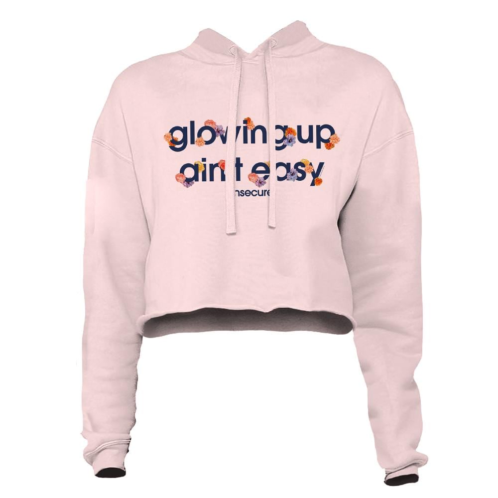 Glowing Up Ain't Easy Cropped Hoodie