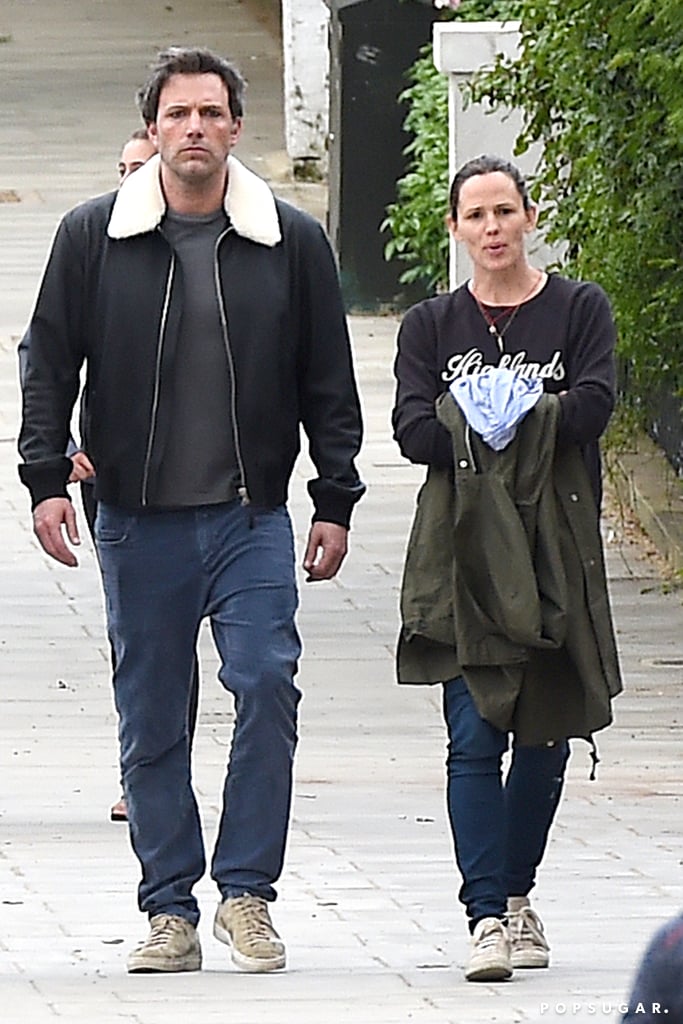 On Friday, Jennifer Garner and Ben Affleck were spotted on their way to dinner with their children, Violet, Seraphina, and Samuel, in London. Jennifer appeared to be in good spirits, smiling as she walked along the sidewalk, while Ben gave a serious look and sported black eyeliner under his eyes. The actor is currently overseas filming his latest project, Justice League, which is most likely the reason for the makeup. Meanwhile, Jennifer looked as happy as can be following reports that Ben wants to get back together with her earlier this month. Take a walk down memory lane and flip through the pair's cutest moments from the past decade.