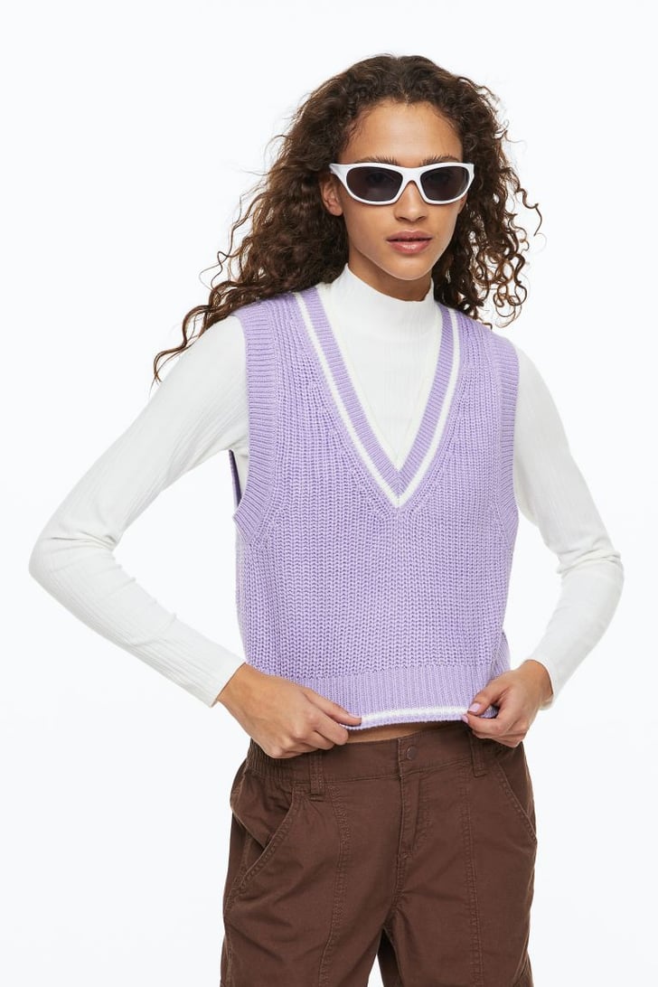 baseren Cilia Merg Sweater Vest Outfit: H&M Rib-Knit Sweater Vest | 12 Ways to Wear the  '90s-Inspired Sweater-Vest Trend | POPSUGAR Fashion Photo 22