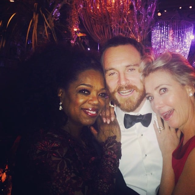 Oprah snapped a selfie with Michael Fassbender and Emma Thompson at the BAFTA Awards.
Source: Instagram user oprah