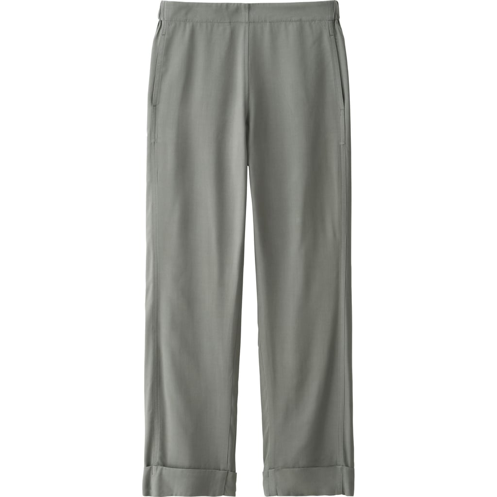 uniqlo belted linen rayon wide pants