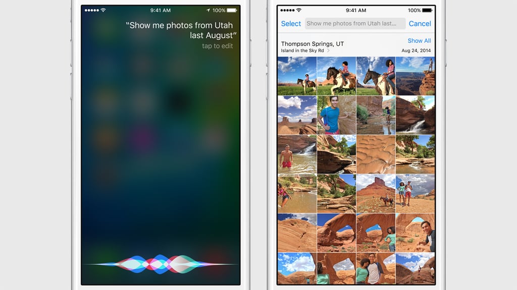 "Now there are even more topics you can ask Siri about. Find specific photos and videos, or set a reminder to finish an article you’re reading on the web."